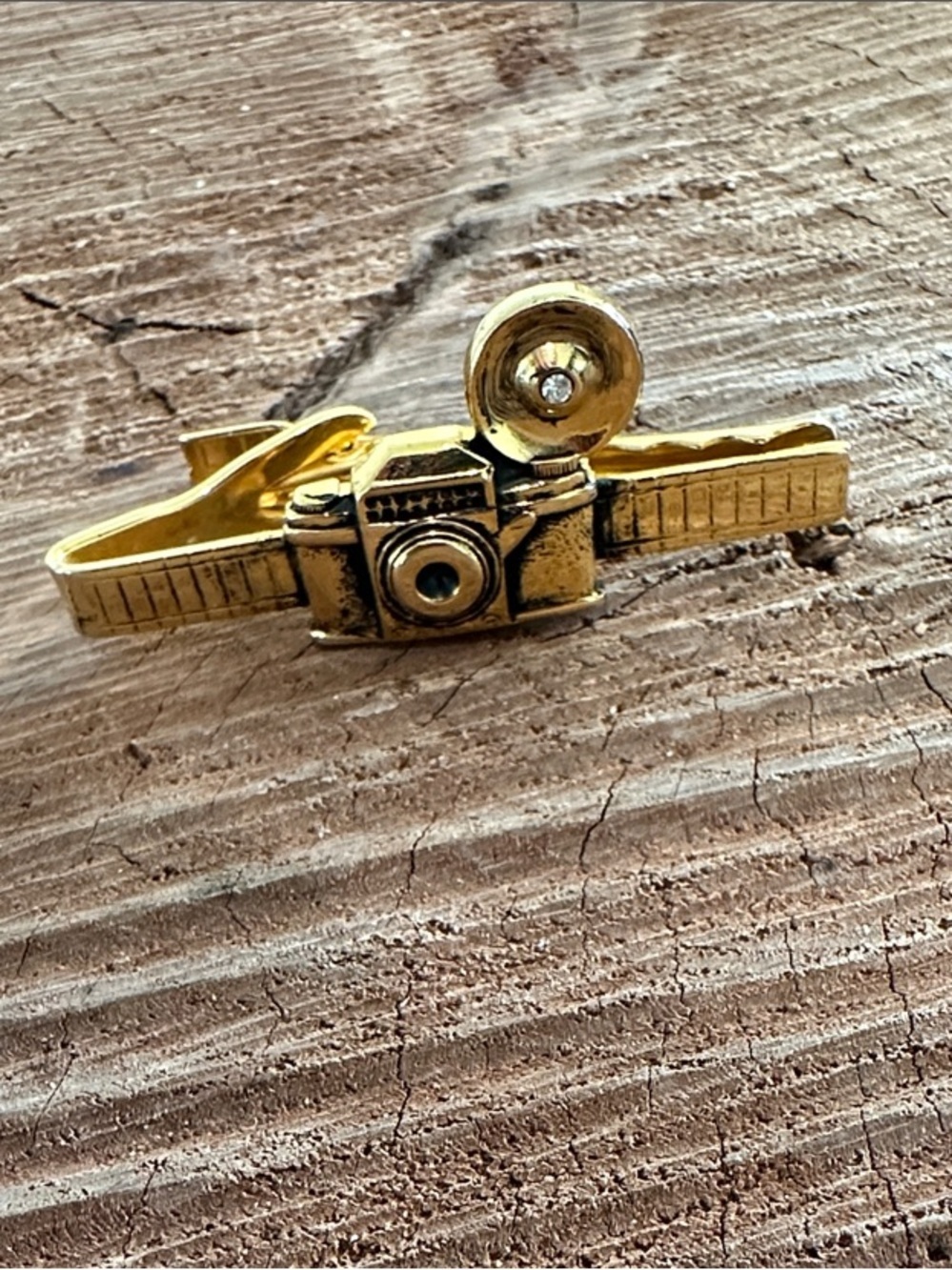 Gold Camera Tie Clip